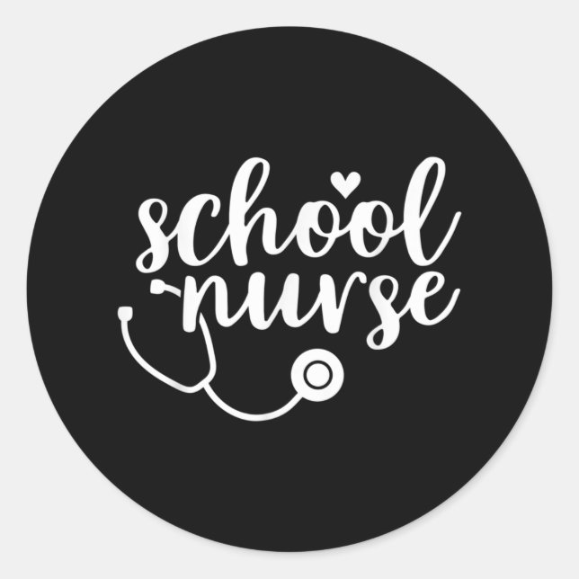 Cute School Nurse Appreciation Classic Round Sticker (Front)