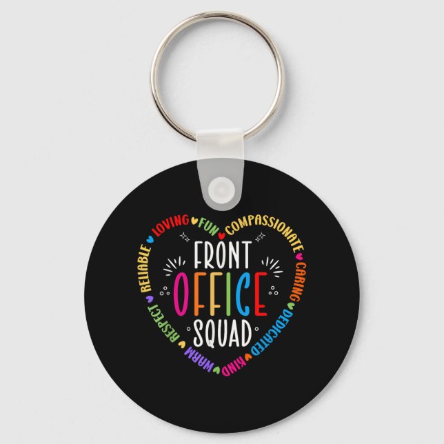 Cute School Secretary Admin Appreciation Front Off Key Ring (Front)