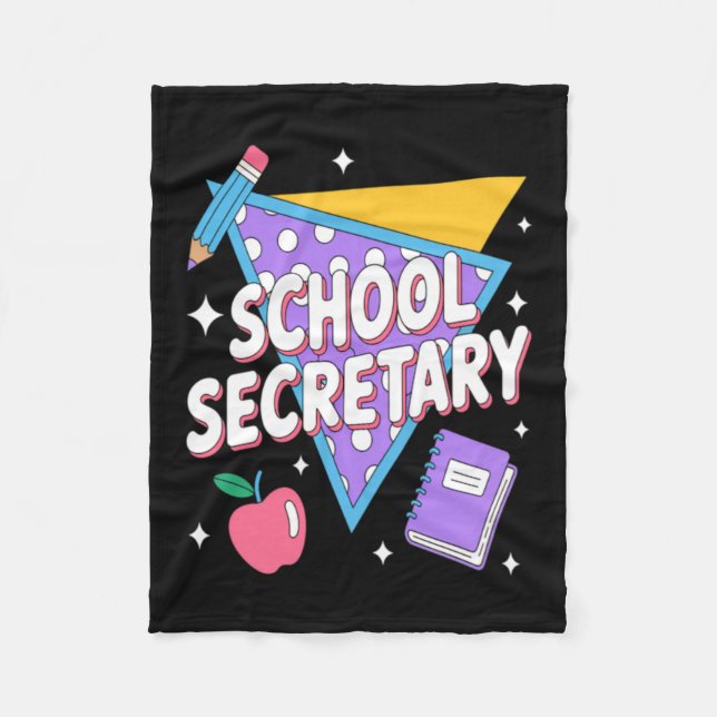 Cute School Secretary Fleece Blanket (Front)