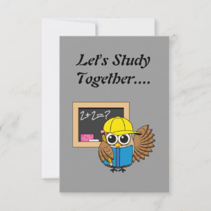 Cute School Student Owl Cartoon Add Text Invitation