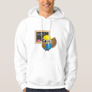 Cute School Student Owl Cartoon Hoodie