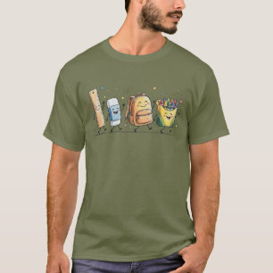 Cute School Supplies Dancing Back to School T-Shirt