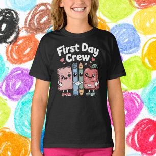 Cute School Supplies Friends First Day Crew T-Shirt