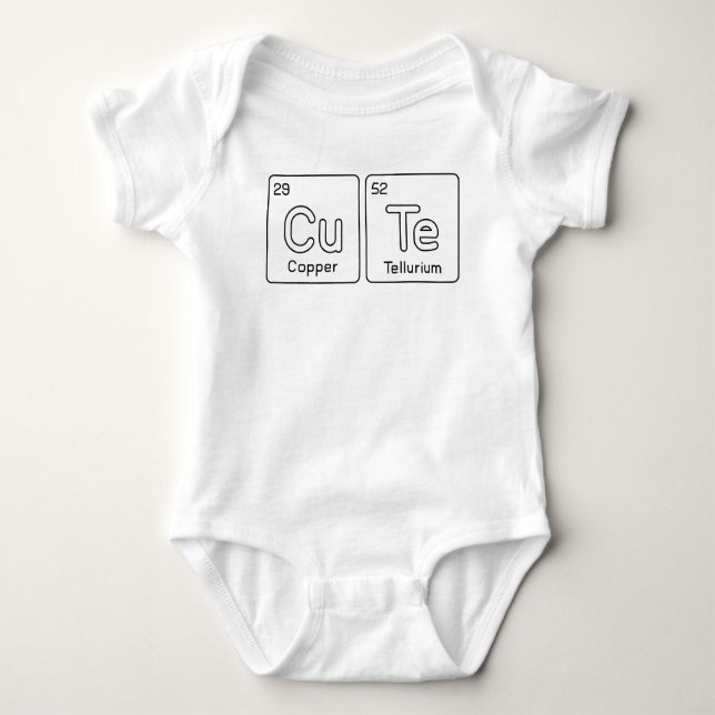 Cute Science Baby Periodic Table Bodysuit (Front)