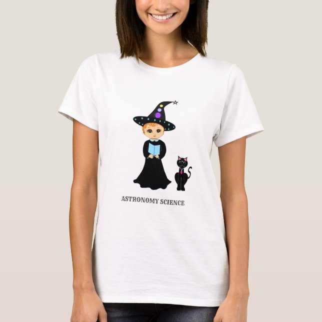 Cute Scientist and Cat T-Shirt (Front)