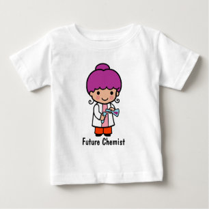Cute Scientist / Chemist Girl with Flask Baby T-Shirt