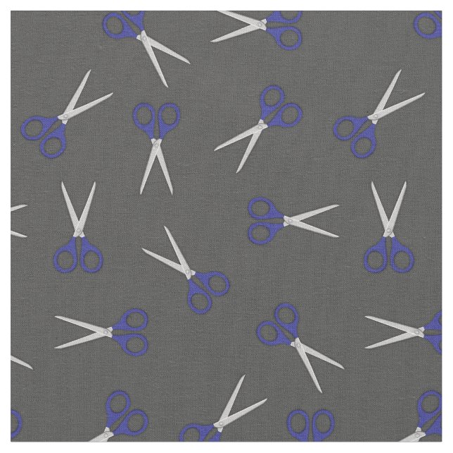 Cute Scissors School Supplies Craft Fabric (Close Up)