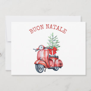 Cute Scooter Buon Natale Holiday Greeting  Card