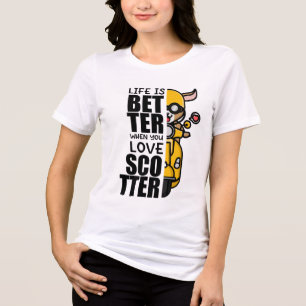 Cute Scooter Goat Design Tri-Blend Shirt
