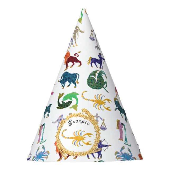Cute Scorpio Zodiac Birthday Party Hat (Front)