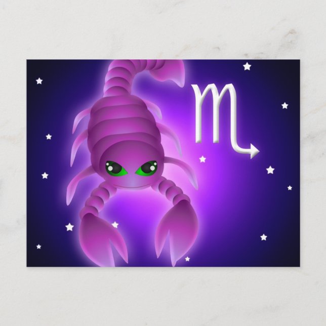 Cute Scorpio Zodiac Postcard (Front)