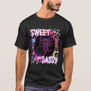 Cute Scorpion 90s Nostalgia Rainbow Leopard Print  T-Shirt