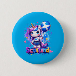Cute Scotland Unicorn Shirt Scottish Flag Kawaii 6 Cm Round Badge