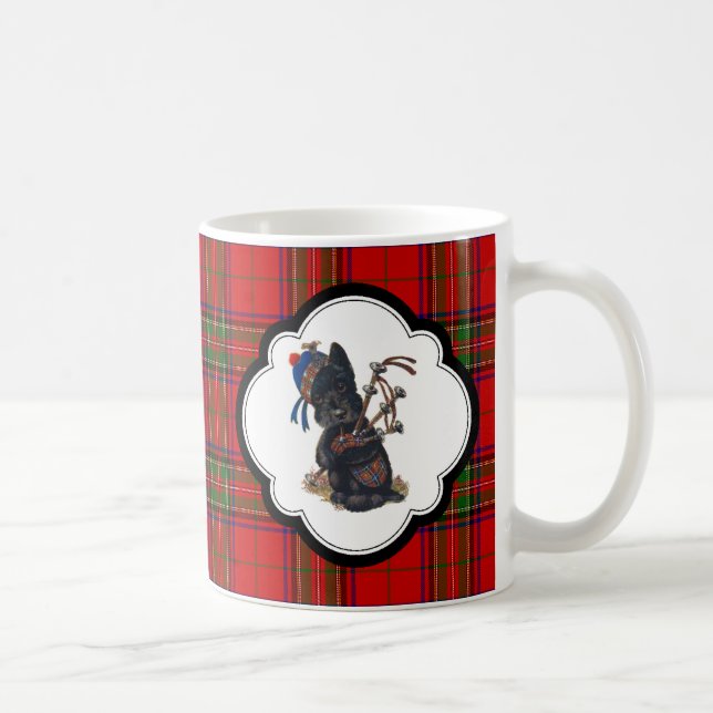 Cute Scottie Playing Bagpipes Coffee Mug (Right)
