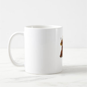 Cute Scottish Highland Cow Sunflower Mothers Day F Coffee Mug
