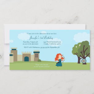 Cute scottish princess girls birthday party invite