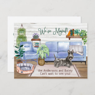 Cute Scottish Terrier Cosy New Home Moving     Announcement Postcard