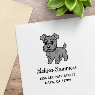 Cute Scottish Terrier Dog Address Rubber Stamp