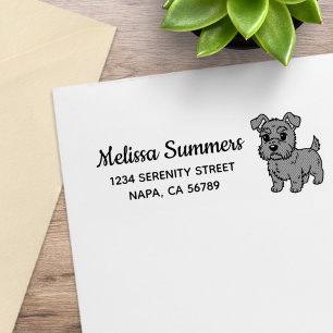 Cute Scottish Terrier Dog Return Address Rubber Stamp