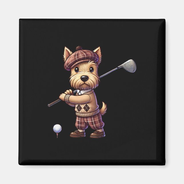 Cute Scottish Terrier Playing Golf Golfer Golfing  Magnet (Front)