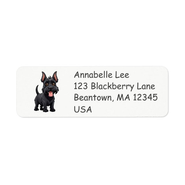 Cute Scottish Terrier Return Address Label (Front)