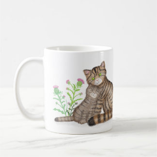 Cute Scottish Wildcat and kitten mug