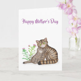 Cute Scottish Wildcats Mother's Day card