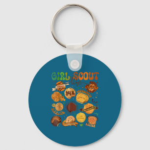 Cute scout girl cookie dealer girl troop leader key ring