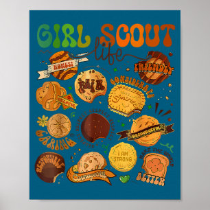 Cute scout girl cookie dealer girl troop leader poster