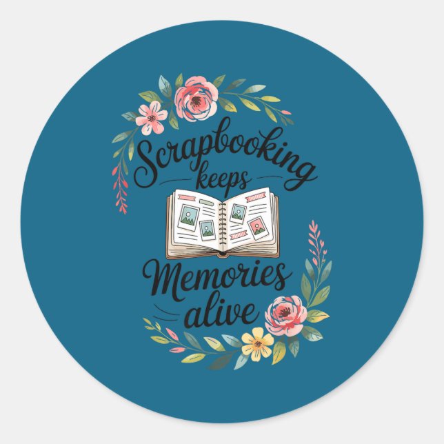 Cute scrapbooking  classic round sticker (Front)