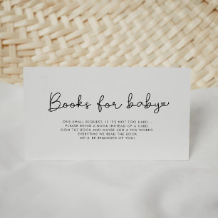 Cute script baby shower book request card