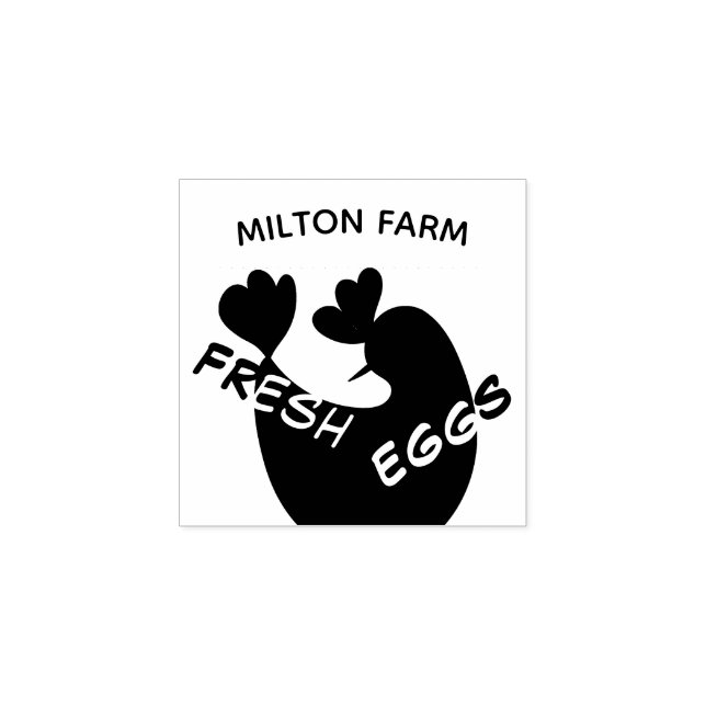 cute script cartoon chicken monogram Egg Stamp (Imprint)
