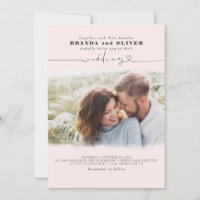 Cute Script Elegant Photo Overlay Pink Wedding