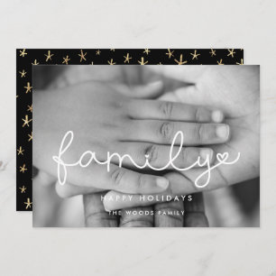 Cute Script Family Photo Christmas Holiday Card