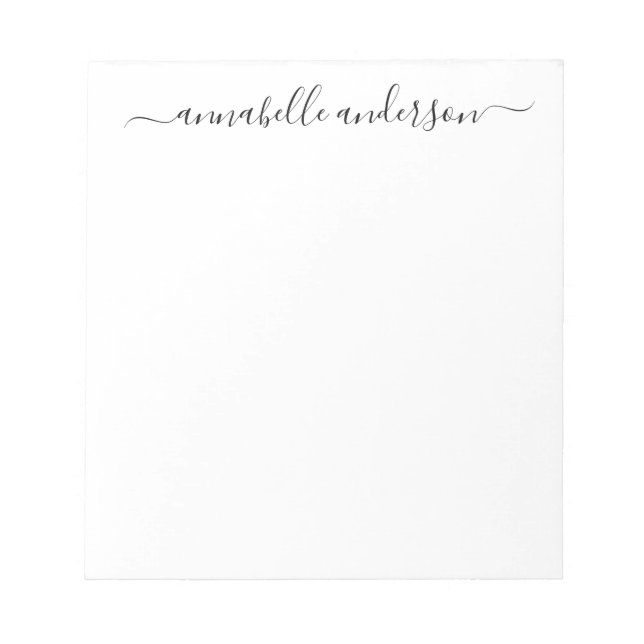 Cute Script Feminine Pretty Business Calligraphy Notepad (Front)
