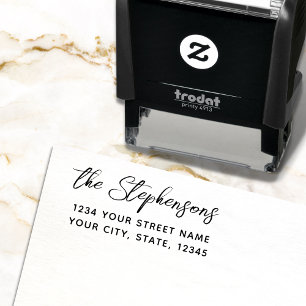 Cute Script Font Custom Name Return Address Self-inking Stamp