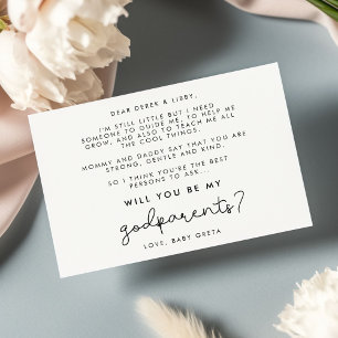 Cute script Godparents proposal card