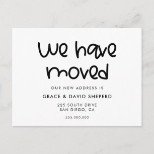 Cute script moving announcement postcard