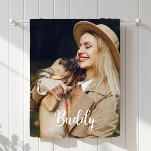 Cute Script Pet Photo Fleece Blanket