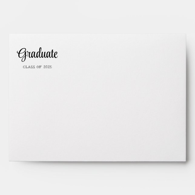 Cute Script Return Address Green Math Graduation Envelope (Front)