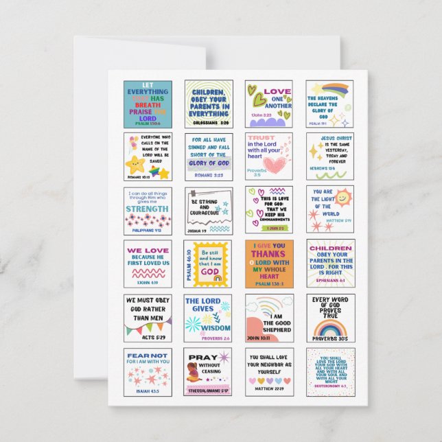 Cute scripture kids memory bible verse  (Front)