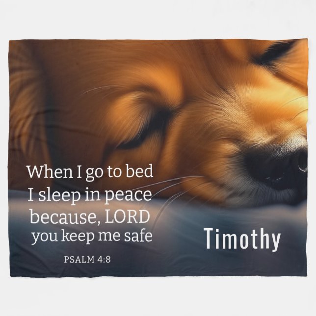 Cute Scripture Puppy Fleece Blanket (Front (Horizontal))