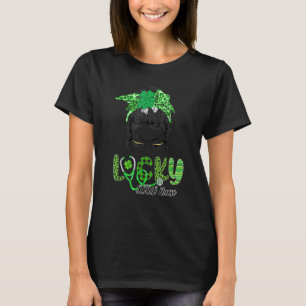Cute Scrub Nurse Life St Patrick S Day Messy Bun H T-Shirt