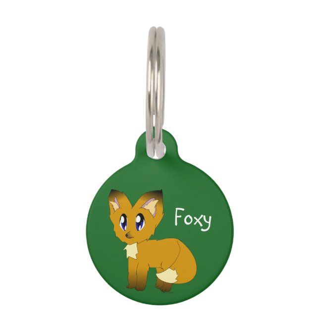 Cute Scruffy Little Fox Customisable Pet Tag (Front)