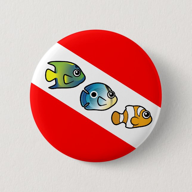 Cute Scubadorable Dive Flag 6 Cm Round Badge (Front)