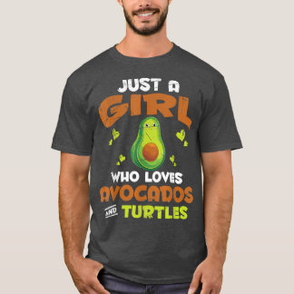 Cute Sea Animal Avocado Lover Girls Women Ocean Pe T-Shirt