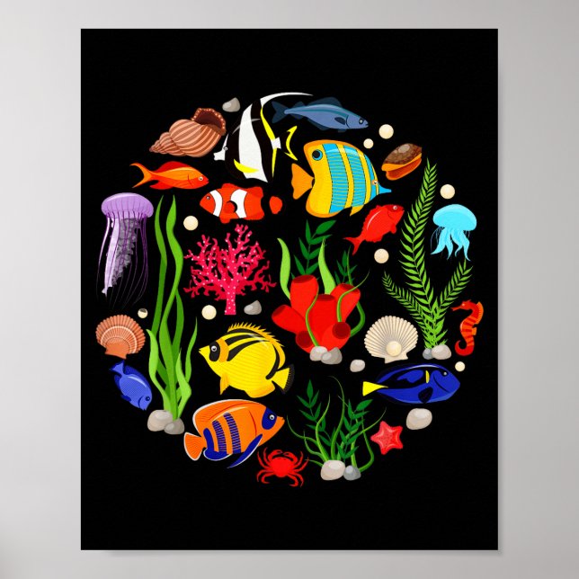 Cute Sea Animal Oceans Clownfish Aquarium Toddler  Poster (Front)