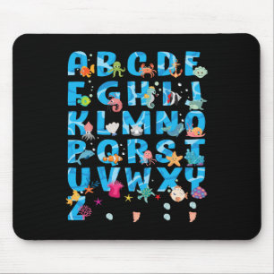 Cute Sea Animals Funny Alphabet Summer Abcs Ck To Mouse Pad