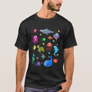 Cute Sea Animals Kids Children Ocean Creatures Clo T-Shirt