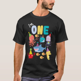 Cute Sea Animals Ocean Creatures Party 1st Birthda T-Shirt